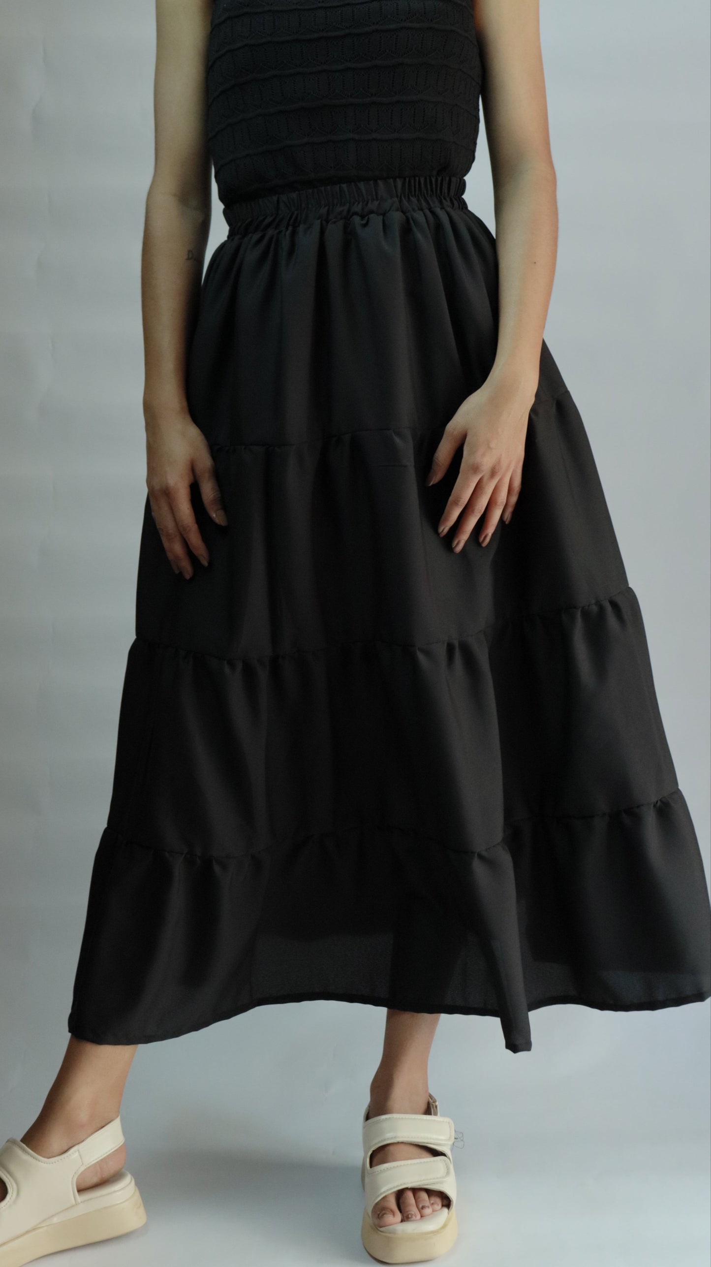 Tiered Midi Skirt