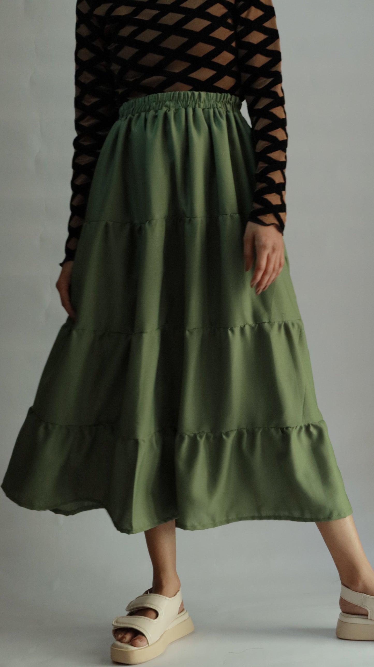 Tiered Midi Skirt