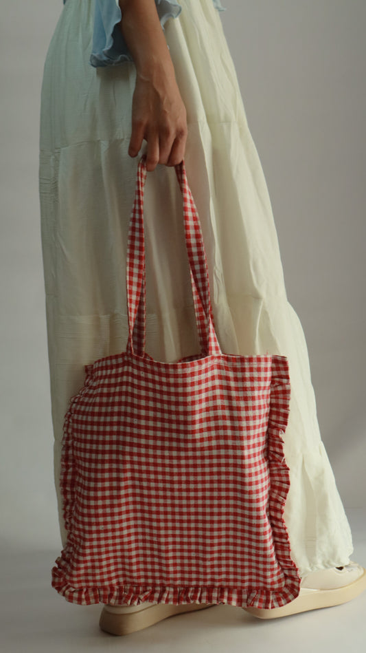 Gingham Ruffle Bag